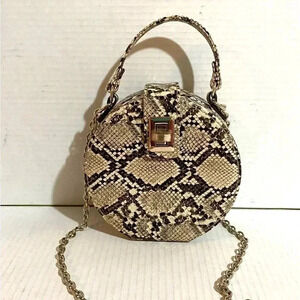 Zara snakekin print faux leather shoulder handbag